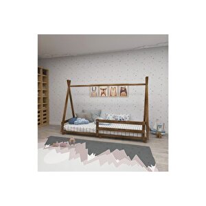 Woodface Panda Montessori̇ Karyola, Cevi̇z, 90x190
