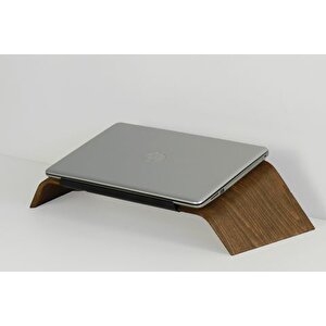 Doğal Ağaç Laptop Masa Standi Ve Yükselti̇ci̇ Notebook Tutucu, Cevi̇z