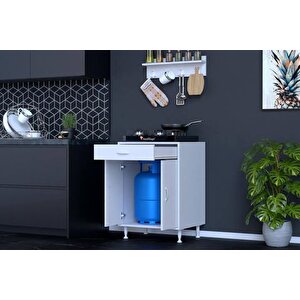 Doqu L Ocak Alti Tüp Gözlü Set, 56 Cm, Askili Rafli