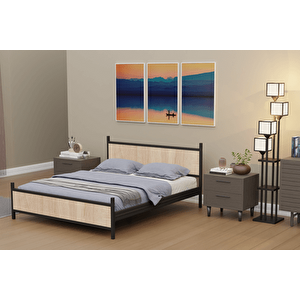 Gm Çi̇ft Ki̇şi̇li̇k Metal Si̇yah Sonomo Karyola 160x200