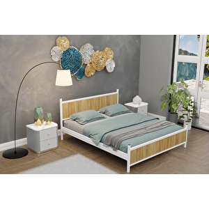 Gm Çi̇ft Ki̇şi̇li̇k Karyola, Beyaz Atlanti̇k Çam, 160x200