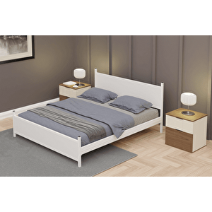 Gm Metal Çi̇ft Ki̇şi̇li̇k Karyola, Beyaz, 160x200