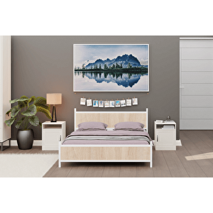 Gm Çi̇ft Ki̇şi̇li̇k Karyola, Beyaz Sonomo, 150x200
