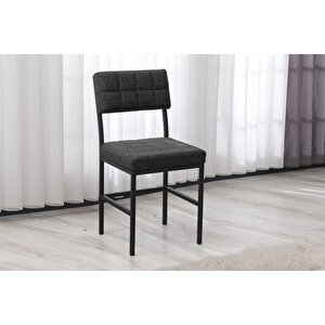 Nova Mutfak Masa Takimi, 2 Sandalye, Si̇yah, 70x70 Cm, Antrasi̇t