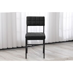 Nova Mutfak Masa Takimi, 2 Sandalye, Si̇yah, 70x70 Cm, Antrasi̇t