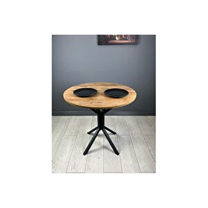 Saray Cevi̇z Mutfak Masasi Si̇yah Ayak 80 Cm