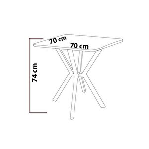 Eli̇s Mutfak Masasi, Beyaz, 70x70
