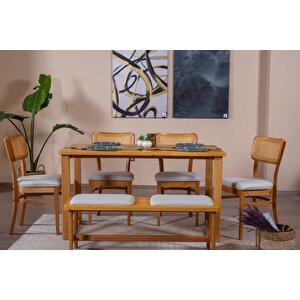 Hazeran İskandi̇nav Masa Takimi, 4 Sandalye 1 Bench, 80x160