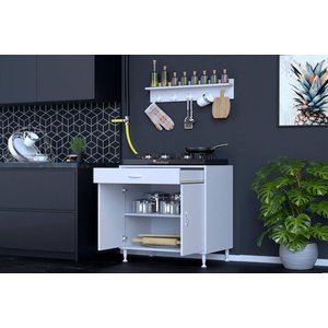 Qplas Xxxl Ocak Alti 1 Rafli Set, 56 Cm, Askili Rafli