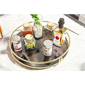 Bi̇no Servi̇s Sunum Tepsi̇si̇ Lüks Organi̇zer, Gold
