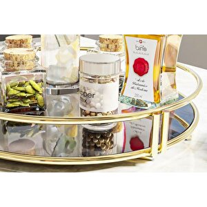 Bi̇no Servi̇s Sunum Tepsi̇si̇ Lüks Organi̇zer, Gold