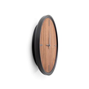 Ron Saat | Ceviz Kaplamalı Modern Duvar Saati | 55 Cm Çap Duvar Saati Kahverengi