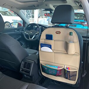 Hyundai Excel  Deri Koltuk Arkası Düzenleyici Koruyucu Bej 2 Adet Fsr