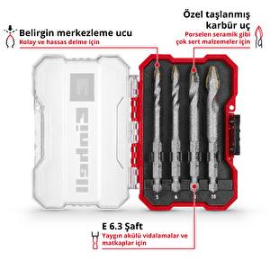 Seramik Fayans Delici Uç 4 Parça Xs-case Kutu