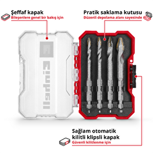 Seramik Fayans Delici Uç 4 Parça Xs-case Kutu