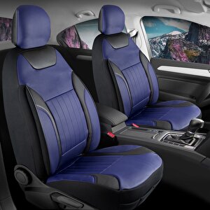 Renault Megane 4 Sedan 2016-2020 Full Deri Oto Koltuk Kılıfı Ön Arka Set Lacivert Edition Fs