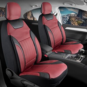 Fiat Bravo Sx Full Deri Oto Koltuk Kılıfı Ön Arka Set Bordo Edition Scr