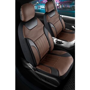 Seat Leon Cupra Full Deri Oto Koltuk Kılıfı Ön Arka Set Kahverengi Edition Scr