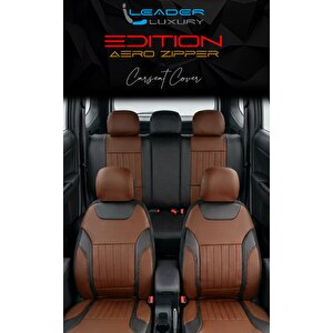 Skoda Super B Full Deri Oto Koltuk Kılıfı Ön Arka Set Tarçın Edition Scr