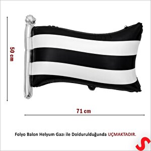 Siyah Beyaz Bayrak Folyo Balon - 71 Cm X 50 Cm