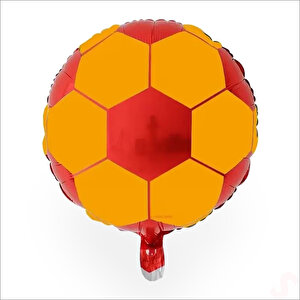 Sarı Kırmızı Futbol Topu Folyo Balon - 45 Cm