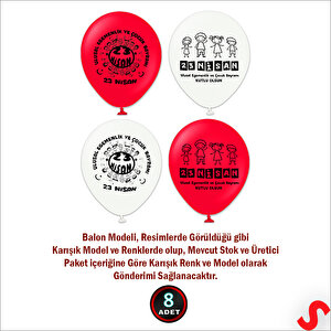 23 Nisan Kutlu Olsun Pastel Balon - 23 Cm X 8 Adet