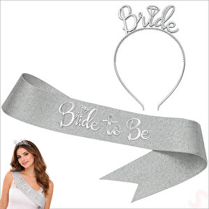 Bride Taç Ve Bride To Be Kuşak Seti - Gümüş
