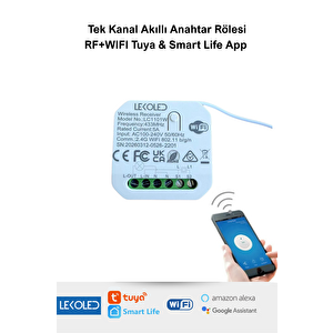 Tek Kanal Akıllı Wifi Anahtar Rölesi RF + WIFI Tuya & Smart Life App Uyumlu