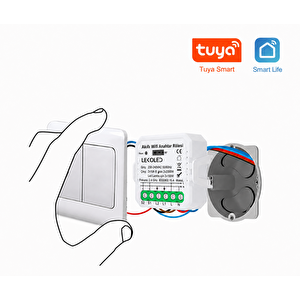 Tek Kanal Akıllı Wifi Anahtar Rölesi RF + WIFI Tuya & Smart Life App Uyumlu