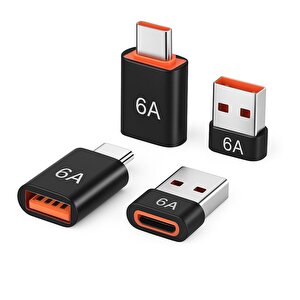 Schitec 6a Type-c To Usba Dönüştürücü Adaptör Hızlı Şarj Ve Veri Aktarım Adaptörü Gümüş J624 Gümüş