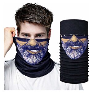 Evimdeyokyok Sakallı Yüz Desenli Baf Buff – Çok Amaçlı Boyunluk  Maske 1 No
