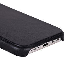 Apple Iphone 17 Pro Max Için, Hakiki Deri, El Yapımı Kılıf, Magsafe Ile Uyumlu, İç Yüzeyi Kadife, Kömür Siyah