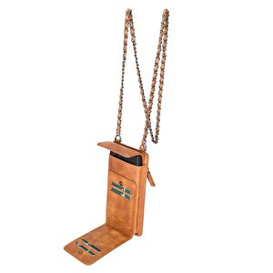 Avjin 6.9 Inch Uyumlu Deri Kılıf Cüzdan Askılı Tn11 Taba