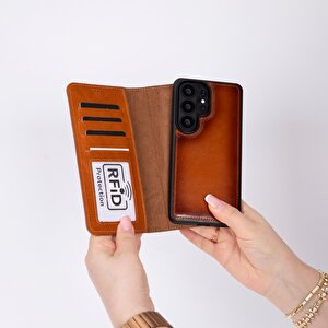 Samsung Galaxy S26 Ultra Uyumlu Manyetik Hakiki Deri Cüzdan Kılıf ,cüzdan Taşımaya Son, Kredi Kart Yuvalı, Rfid Güvenlik