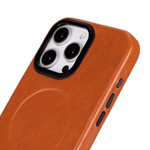 Apple Iphone 16 Pro Max Uyumlu, Hakiki Deri, El Yapımı Kılıf, Gölgeli Taba