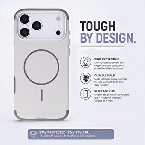 Koen Iphone 17 Pro Uyumlu Magsafe Kılıf – Kablosuz Şarj Destekli, Köşe Koruma Darbe Emici, Şeffaf Mat Premium Telefon Kılıfı, Taş