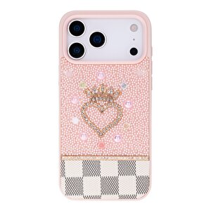 Vissel Iphone 17 Pro Uyumlu Taşlı Kalp Detaylı Kılıf – Parlak Taşlı, Darbe Emici Koruma, Şık & Trend Telefon Kılıfı, Pembe