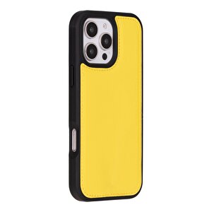 Cüzdan Taşıma Derdi Olmadan – Iphone 16 Pro Max Uyumlu Hakiki Deri El Yapımı Kart Yuvalı Kılıf (pastel Sarı)