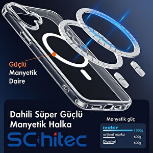 Schitec İphone 17 Magsafe Özellikli Şeffaf Kılıf