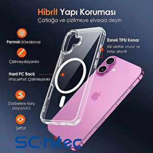 Schitec İphone 17 Magsafe Özellikli Şeffaf Kılıf