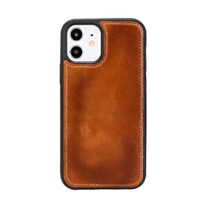 Apple Iphone 12 Uyumlu Deri Cüzdanlı Kılıf Rst2ef Taba