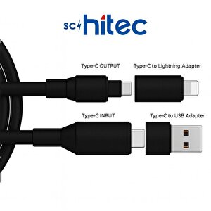 Schitec 4in1 240w Süper Fast Usba Type-c Lightning Hızlı Şarj Ve Data Kablosu  Yk347