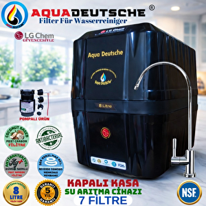 Aqua Deutsche Premi̇um Full Si̇yah Pompali 8 Li̇tre 7 Fi̇ltre 14 Aşama Su Aritma Ci̇hazi