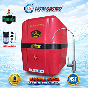 Li̇gth Gastro Premi̇um Kirmizi Ort Si̇yah 8 Ücretsi̇z Montaj & Pompali 8 Li̇tre Su Aritma Ci̇hazi