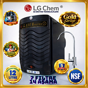 Gold Premium Full Si̇yah Ücretsi̇z Montaj & Pompali Ci̇haz 12 Li̇tre 7 Fi̇ltre 14 Aşama