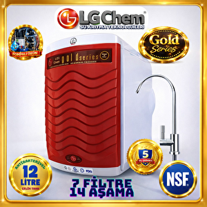Gold Premium Kirmizi Si̇yah Pompali 12 Li̇tre 7 Fi̇ltre 14 Aşama  Su Aritma Ci̇hazi