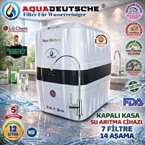 Aqua Deutsche Premi̇um Beyaz Si̇yah Ücretsi̇z Montaj 12 Li̇tre 7 Fi̇ltre 14 Aşama Su Aritma Ci̇hazi