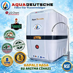 Aqua Deutsche Premi̇um Beyaz Ort Si̇yah Ücretsi̇z Montaj 8 Li̇tre 7 Fi̇ltre 14 Aşama Su Aritma Ci̇hazi