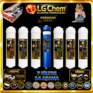 LG Chem PREMIUM 90 GPD NANO Membranlı Kapalı Kasa Su Arıtma Cihazı 7 Filitre 14 Aşama Filitre Seti.