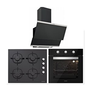 Bo6503b01 - Cs5335b01 - 3420 Classy 60 Siyah Cam Ankastre Set